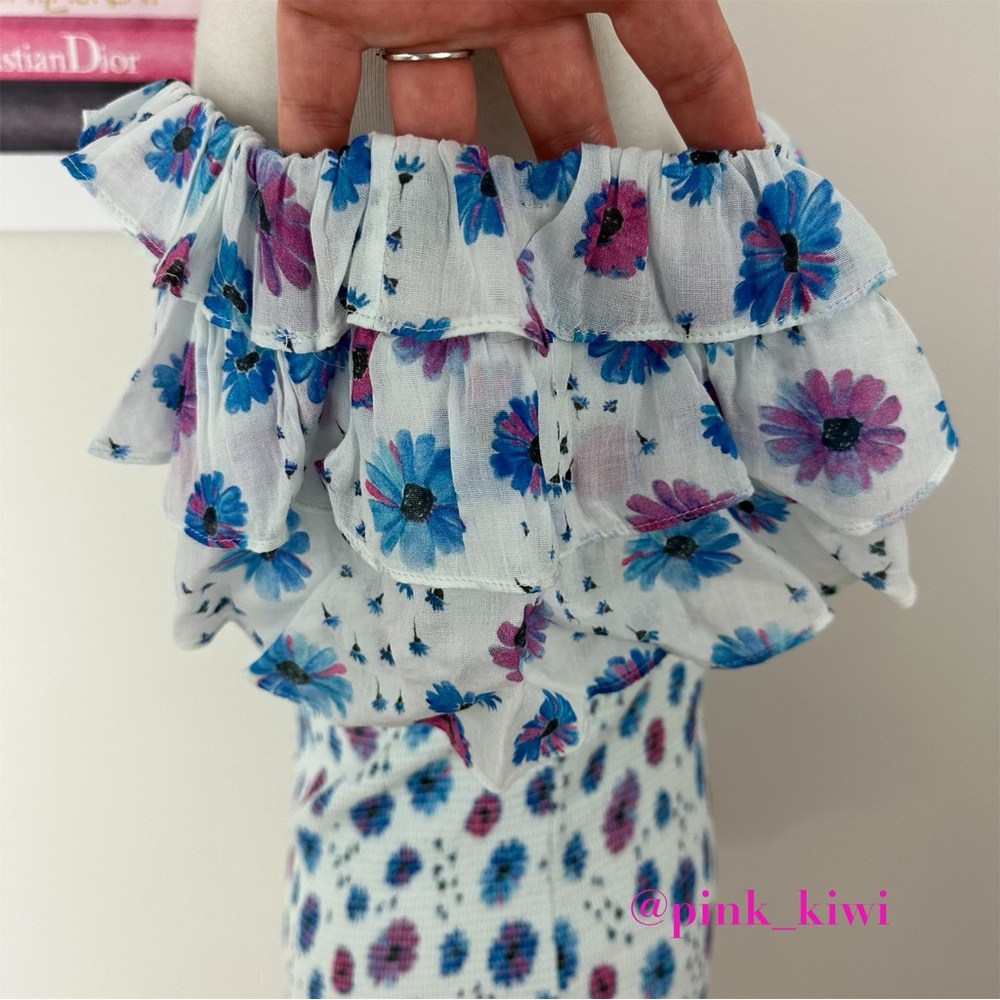 LoveShackFancy Kodie Smocked Ruffle Floral Mini Dress - Picture 11 of 17
